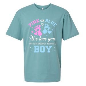 Gender Reveal Pink Or Blue Love You But Awesome If Were Boy Sueded Cloud Jersey T-Shirt