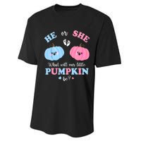 Gender Reveal Party Cute Pumpkin Baby Shower Mom And Dad Performance Sprint T-Shirt