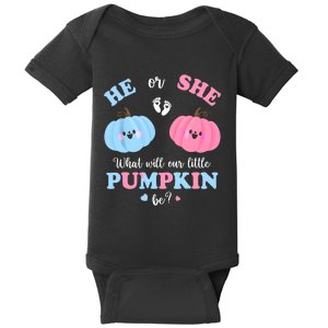 Gender Reveal Party Cute Pumpkin Baby Shower Mom And Dad Baby Bodysuit