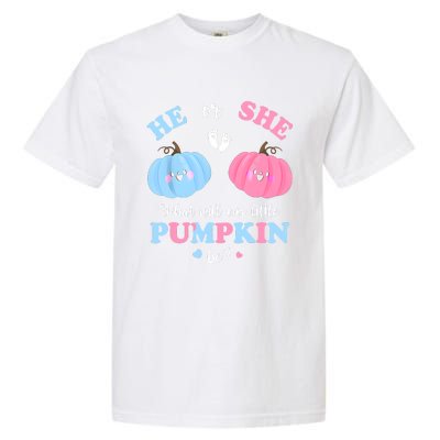 Gender Reveal Party Cute Pumpkin Baby Shower Mom And Dad Garment-Dyed Heavyweight T-Shirt