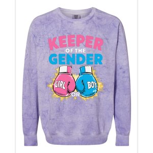 Gender Reveal Party Boxing Gloves Keeper Of Gender Colorblast Crewneck Sweatshirt