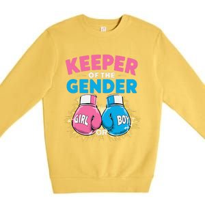 Gender Reveal Party Boxing Gloves Keeper Of Gender Premium Crewneck Sweatshirt