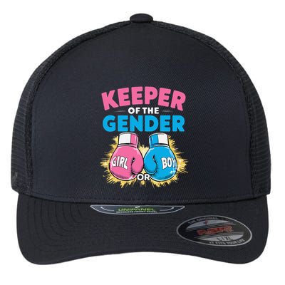 Gender Reveal Party Boxing Gloves Keeper Of Gender Flexfit Unipanel Trucker Cap