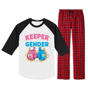 Gender Reveal Party Boxing Gloves Keeper Of Gender Raglan Sleeve Pajama Set