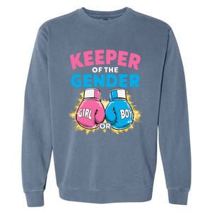 Gender Reveal Party Boxing Gloves Keeper Of Gender Garment-Dyed Sweatshirt