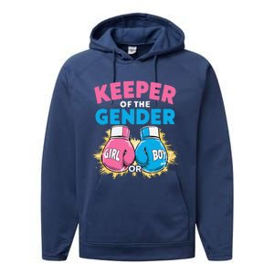 Gender Reveal Party Boxing Gloves Keeper Of Gender Performance Fleece Hoodie