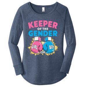 Gender Reveal Party Boxing Gloves Keeper Of Gender Women's Perfect Tri Tunic Long Sleeve Shirt