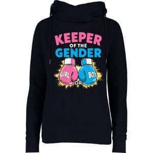 Gender Reveal Party Boxing Gloves Keeper Of Gender Womens Funnel Neck Pullover Hood