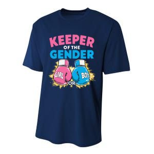 Gender Reveal Party Boxing Gloves Keeper Of Gender Performance Sprint T-Shirt