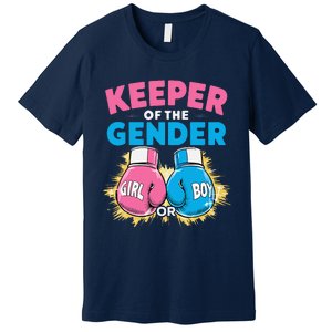 Gender Reveal Party Boxing Gloves Keeper Of Gender Premium T-Shirt