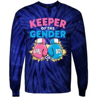 Gender Reveal Party Boxing Gloves Keeper Of Gender Tie-Dye Long Sleeve Shirt