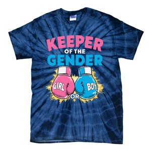 Gender Reveal Party Boxing Gloves Keeper Of Gender Tie-Dye T-Shirt