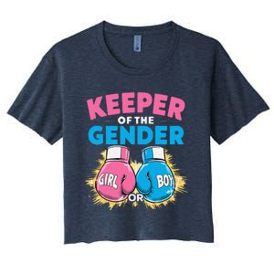 Gender Reveal Party Boxing Gloves Keeper Of Gender Women's Crop Top Tee