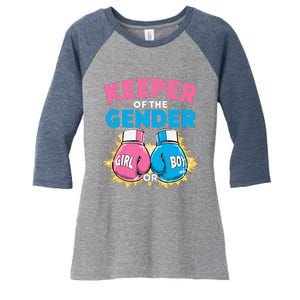 Gender Reveal Party Boxing Gloves Keeper Of Gender Women's Tri-Blend 3/4-Sleeve Raglan Shirt