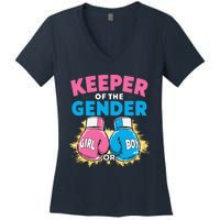 Gender Reveal Party Boxing Gloves Keeper Of Gender Women's V-Neck T-Shirt