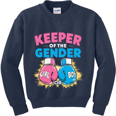 Gender Reveal Party Boxing Gloves Keeper Of Gender Kids Sweatshirt