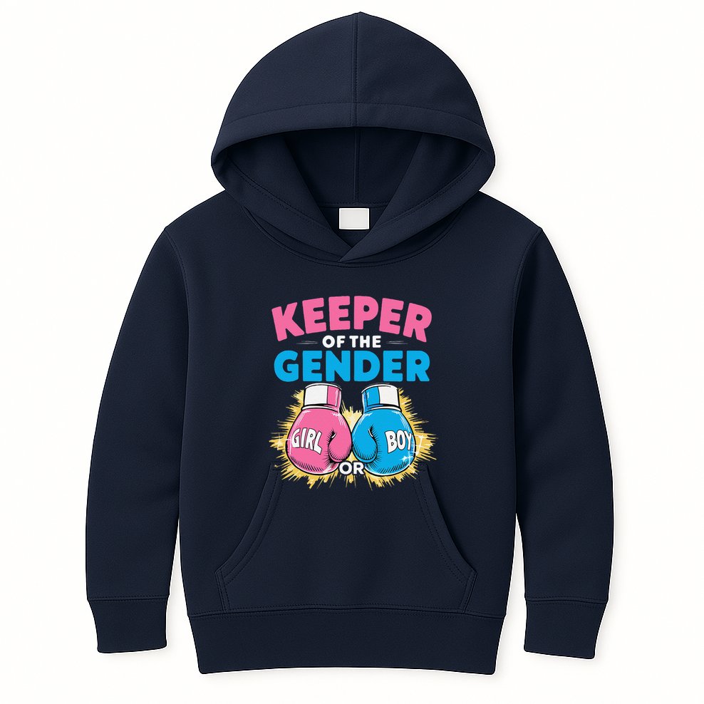 Gender Reveal Party Boxing Gloves Keeper Of Gender Kids Hoodie