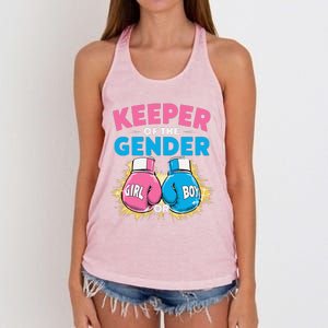 Gender Reveal Party Boxing Gloves Keeper Of Gender Women's Knotted Racerback Tank