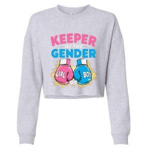 Gender Reveal Party Boxing Gloves Keeper Of Gender Cropped Pullover Crew