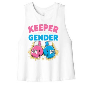 Gender Reveal Party Boxing Gloves Keeper Of Gender Women's Racerback Cropped Tank