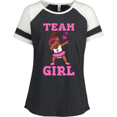 Gender Reveal Party Team Girl Enza Ladies Jersey Colorblock Tee