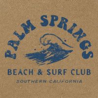 Groovy Retro Palm Springs Beach Surf Club Summer Cotton Canvas Backpack