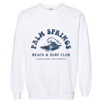 Groovy Retro Palm Springs Beach Surf Club Summer Garment-Dyed Sweatshirt
