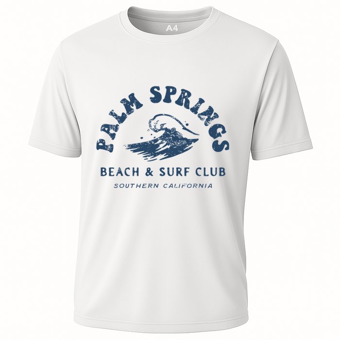 Groovy Retro Palm Springs Beach Surf Club Summer Cooling Performance Crew T-Shirt