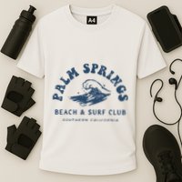 Groovy Retro Palm Springs Beach Surf Club Summer Cooling Performance Crew T-Shirt