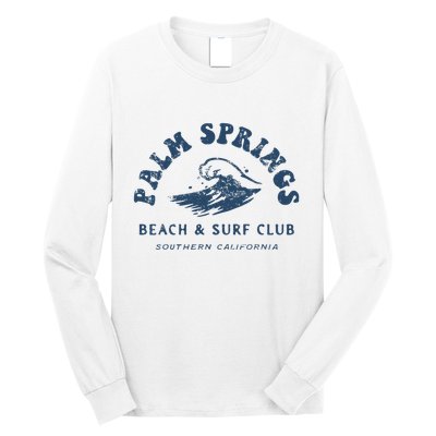 Groovy Retro Palm Springs Beach Surf Club Summer Long Sleeve Shirt