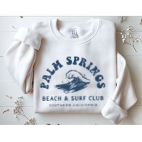 Groovy Retro Palm Springs Beach Surf Club Summer Sweatshirt