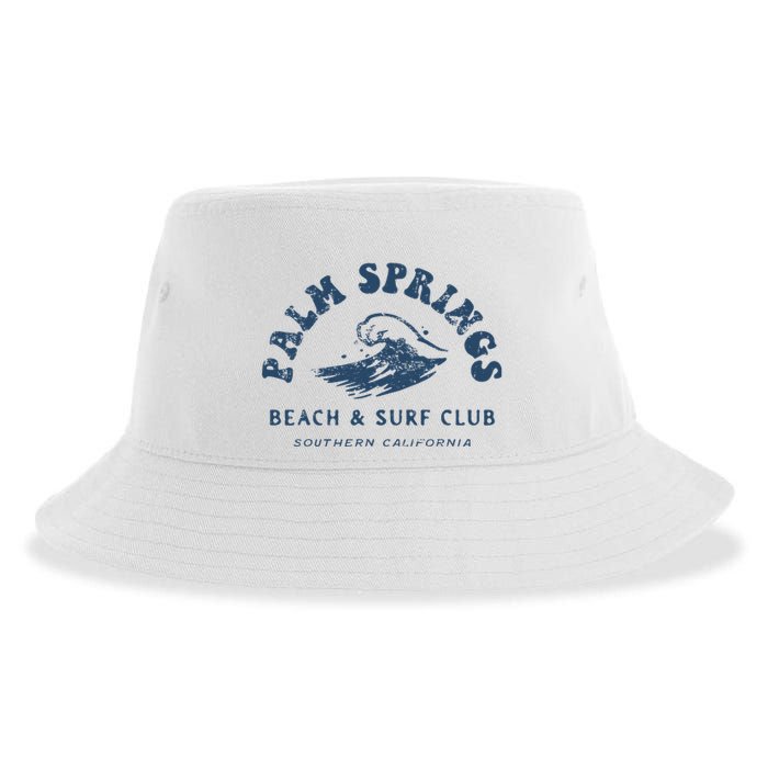 Groovy Retro Palm Springs Beach Surf Club Summer Sustainable Bucket Hat