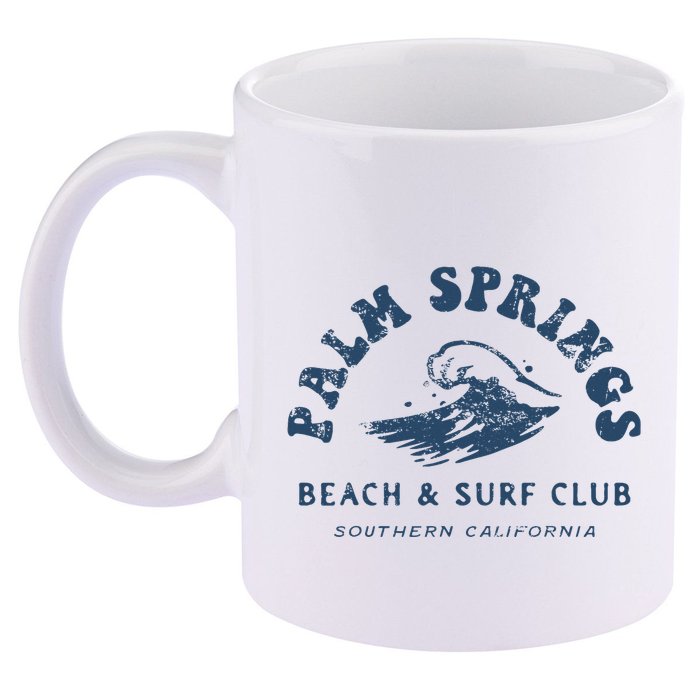 Groovy Retro Palm Springs Beach Surf Club Summer 11oz C Handle Ceramic Mug