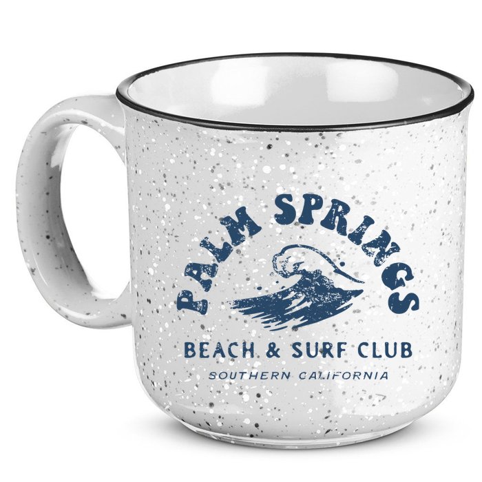 Groovy Retro Palm Springs Beach Surf Club Summer 15oz Campfire Ceramic Mug
