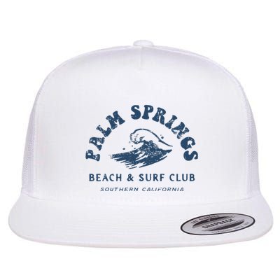 Groovy Retro Palm Springs Beach Surf Club Summer Flatbill Hat