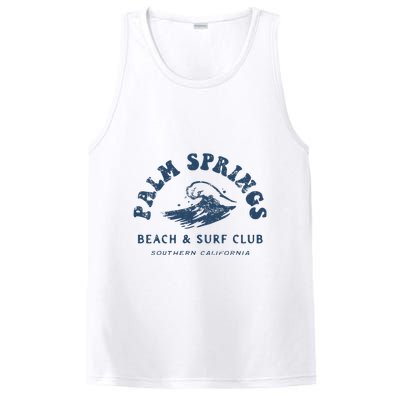 Groovy Retro Palm Springs Beach Surf Club Summer PosiCharge Competitor Tank