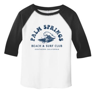 Groovy Retro Palm Springs Beach Surf Club Summer Toddler Fine Jersey T-Shirt