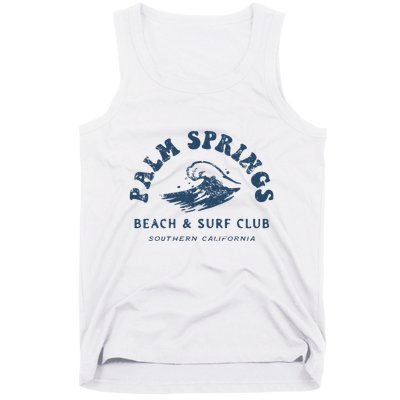 Groovy Retro Palm Springs Beach Surf Club Summer Tank Top