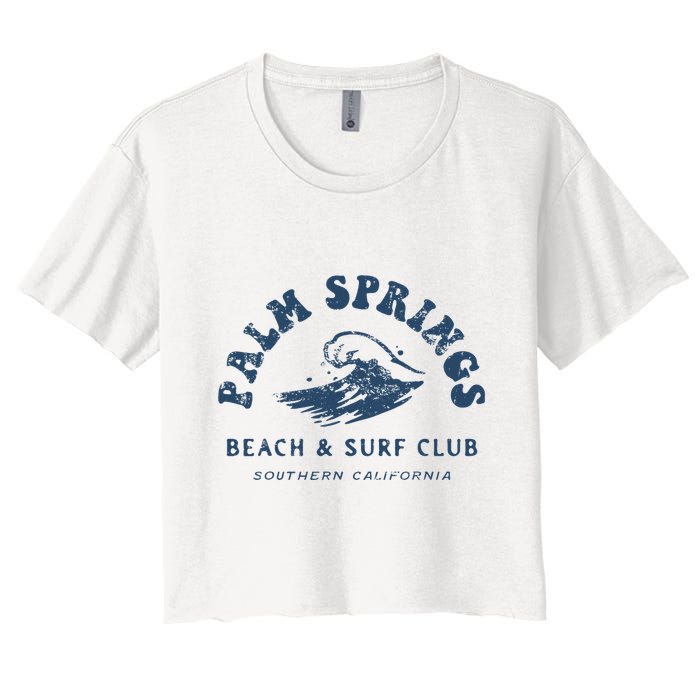 Groovy Retro Palm Springs Beach Surf Club Summer Crop Top