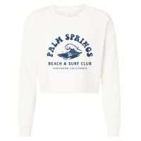 Groovy Retro Palm Springs Beach Surf Club Summer Cropped Pullover Crew
