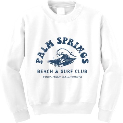 Groovy Retro Palm Springs Beach Surf Club Summer Kids Sweatshirt