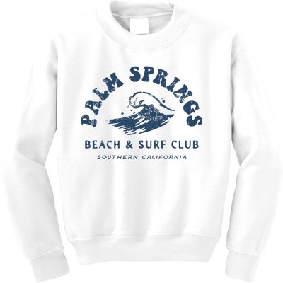 Groovy Retro Palm Springs Beach Surf Club Summer Kids Sweatshirt