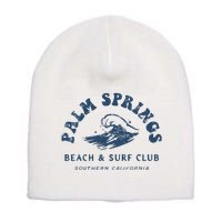 Groovy Retro Palm Springs Beach Surf Club Summer Short Acrylic Beanie