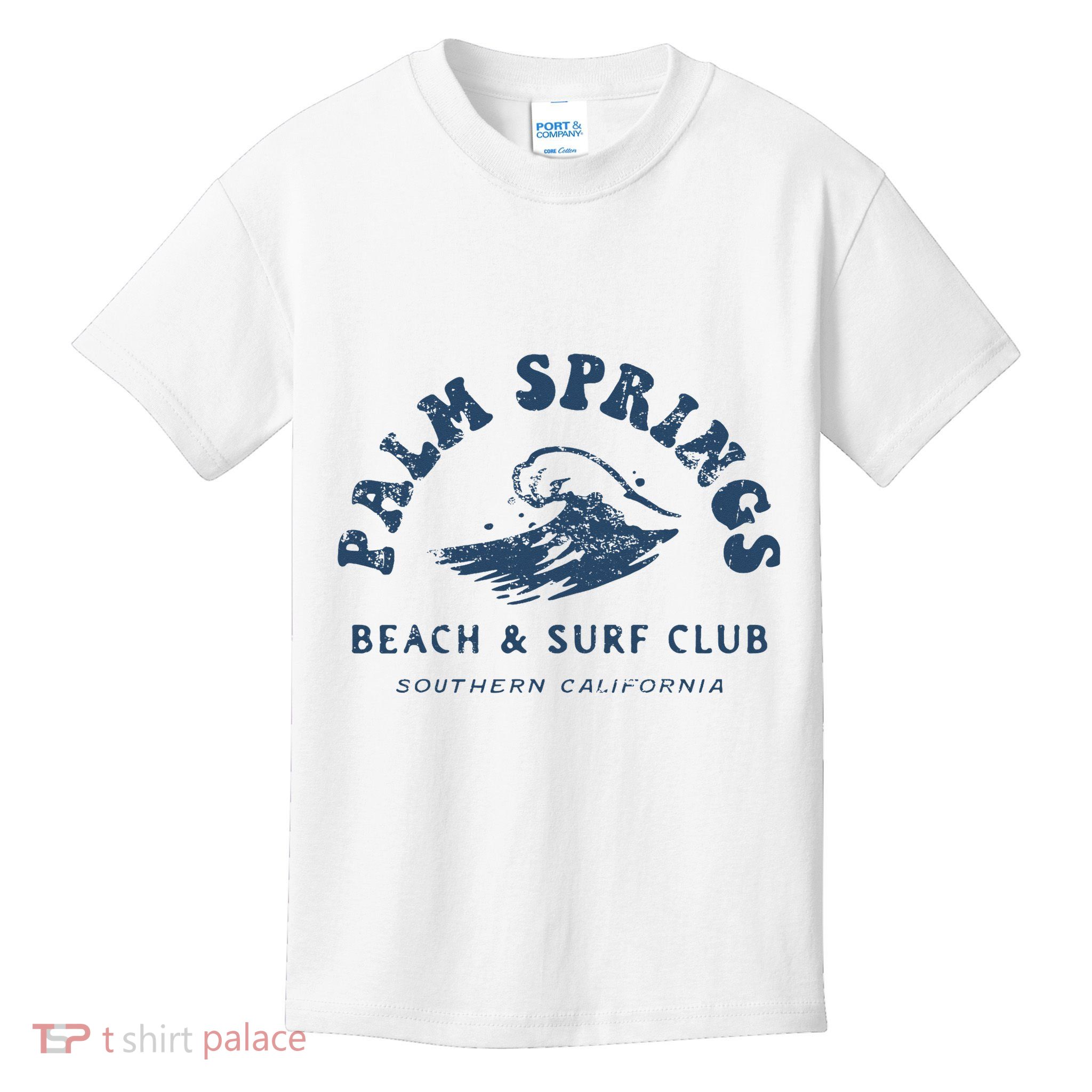 Groovy Retro Palm Springs Beach Surf Club Summer Kids T-Shirt