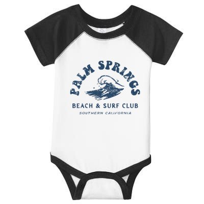 Groovy Retro Palm Springs Beach Surf Club Summer Infant Baby Jersey Bodysuit