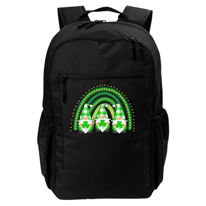 Green Rainbow Plaid Gnomies Happy St Patricks Day Family Daily Commute Backpack