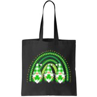 Green Rainbow Plaid Gnomies Happy St Patricks Day Family Tote Bag