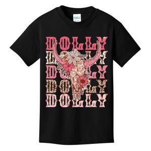 Girl Retro Personalized Dolly Cow First Name Kids T-Shirt