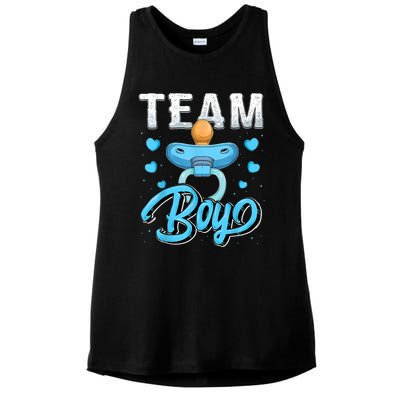 Gender Reveal Party Team Boy Baby Shower Matching Family Set Ladies PosiCharge Tri-Blend Wicking Tank