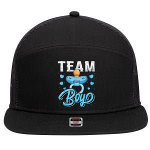 Gender Reveal Party Team Boy Baby Shower Matching Family Set 7 Panel Mesh Trucker Snapback Hat